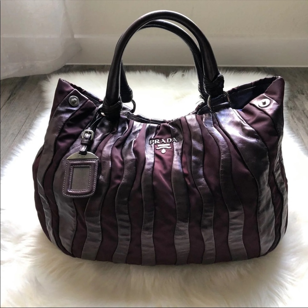 Prada Rare Tessuto Guafre leather Napa